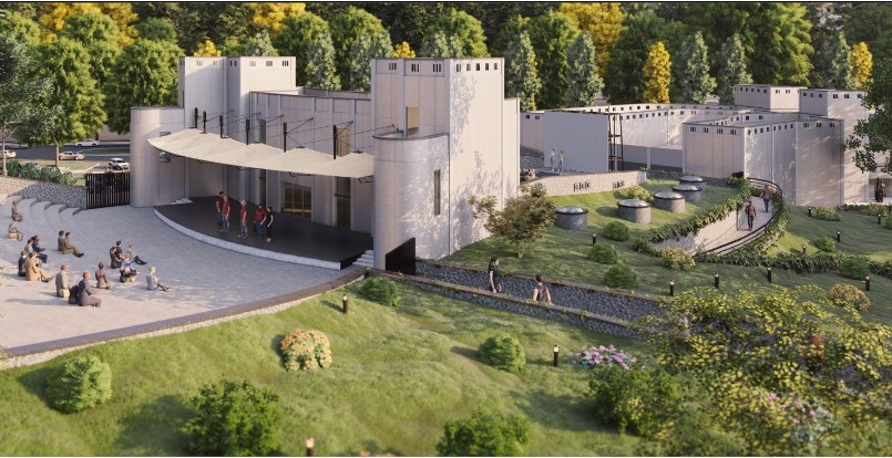 New cultural, accommodation, and commercial complex in Golbahar, designed in 2015, showcasing modern architecture and community spaces.