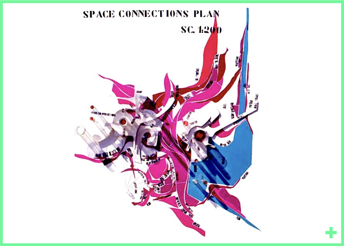 طرح نهایی دیپلم برای مرکز فرهنگی آموزشی جوانان به مساحت ۸۰۰۰ مترمربع با سازه پلاستیکی شفاف دو جداره – تهران – ۱۳۵۱ + Final thesis design of an 8000 sqm youth cultural and educational center in Tehran, with transparent double-layered plastic structure – 1972