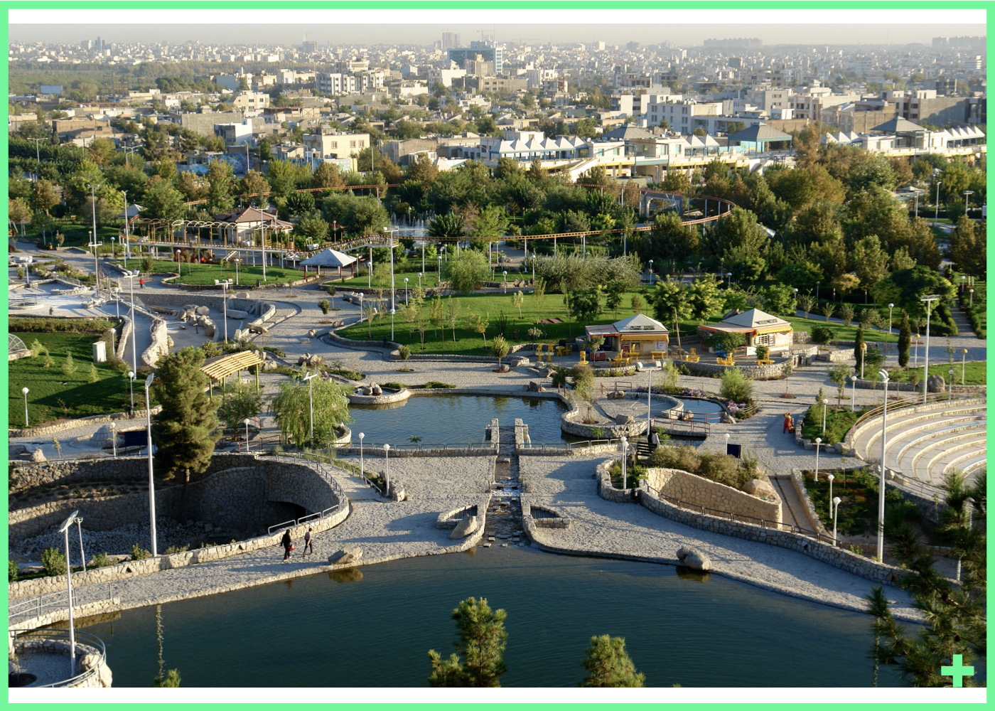 پردیس کوهسنگی در مشهد با هفت باغ موضوعی و امکانات فرهنگی، تفریحی و گردشگری – ۱۳۷۲ + Koohsangi campus in Mashhad with 7 themed gardens and mixed-use cultural, recreational, and tourism facilities – 1993