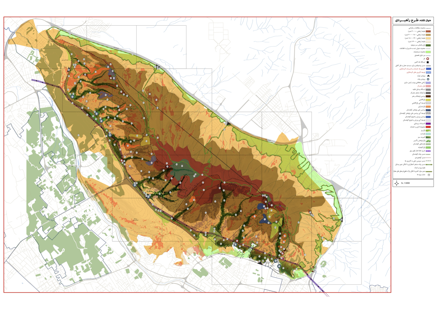 طراحی راهبردی شهری-محیطی برای ارتفاعات باباکوهی در شمال شیراز – ۱۳۹۶ + Strategic urban-environmental design for the Babakouhi Highlands in Shiraz – 2017
